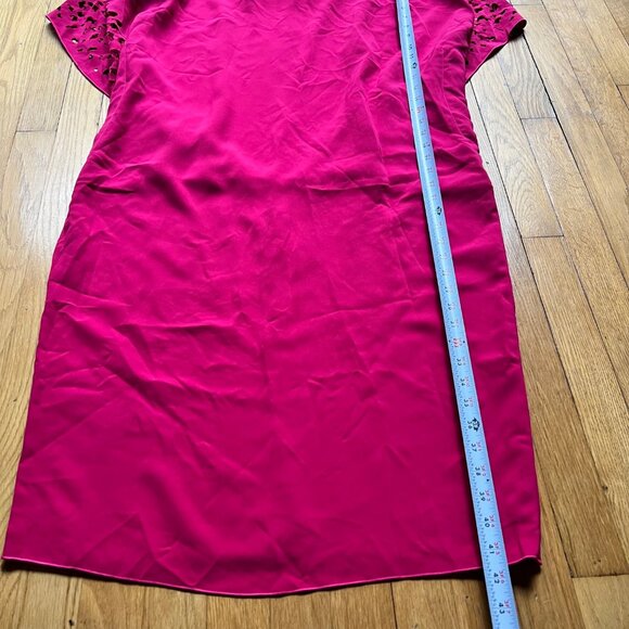 Rene Ruiz Size 16 NEW Hot Berry Pink Cocktail Lace Cutout Cap Sleeve Crepe Dress - Picture 8 of 11